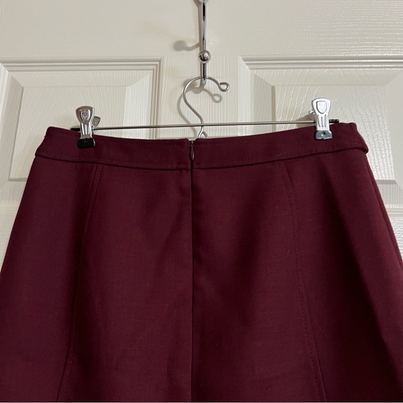 Brooks Brothers Burgundy Wool A-Line Skirt - Size 4 - Picture 5 of 12